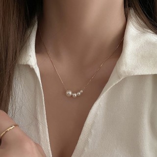 DREJEW Hàn Quốc khí chất tình yêu bướm ngọc trai nhân tạo vòng cổ tua rua thích hợp thời trang dây chuyền xương đòn cao cấp