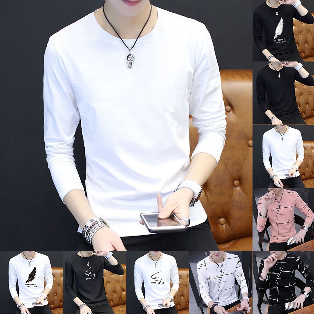 < COSYH > Áo thun cotton cổ tròn in chữ phong cách mới unisex