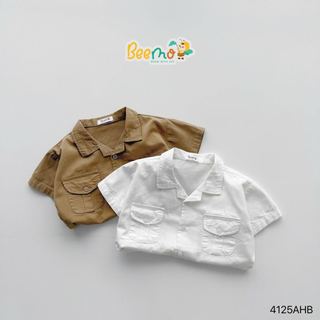 4125AHB - Áo sơ mi be vẻ Beemo 2 túi súp trước ngực size 80-130