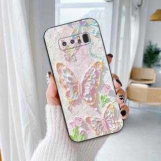 Ốp lưng Samsung Note 8 / Note 9 In hình Hoa xinh dễ thương chống sốc, mềm bảo vệ camera