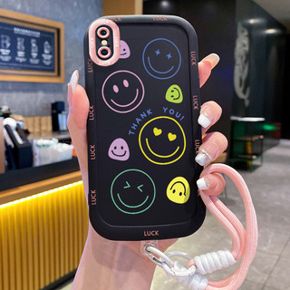 Ốp Lưng iPhone X Xs Xr Xs Max 7 Plus 8 Plus Case Mặt cười Với Lanyard