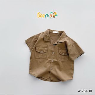 4125AHB - Áo sơ mi be vẻ Beemo 2 túi súp trước ngực size 80-130