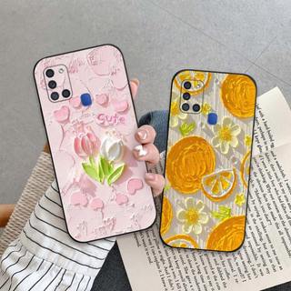 Ốp lưng Samsung A21s In hình Hoa xinh dễ thương chống sốc, mềm bảo vệ camera