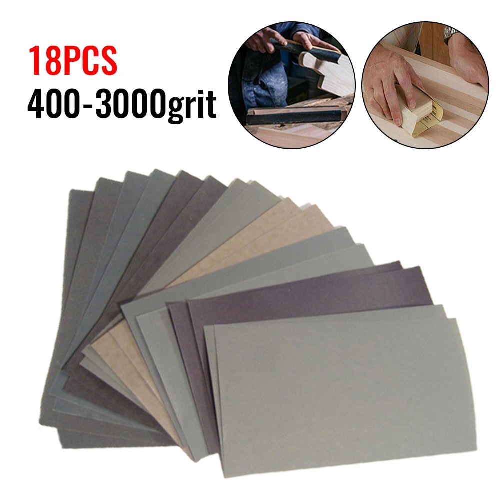 [Smellshi] 400,600,1000,1200,15000,25000,3000 Giấy nhám Grit Ướt / Khô 18 cái / bộ
