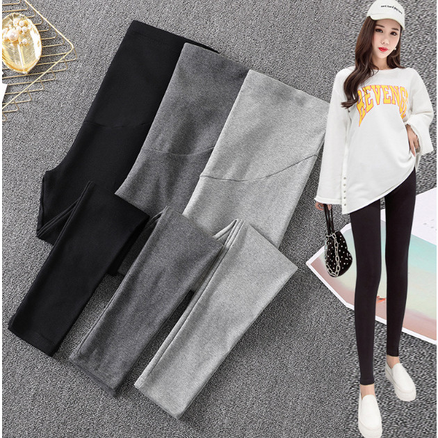 Plus Size Phụ Nữ Mang Thai Làm Việc Mềm Dài Quần Cotton Legging Quần Dài Mang Thai