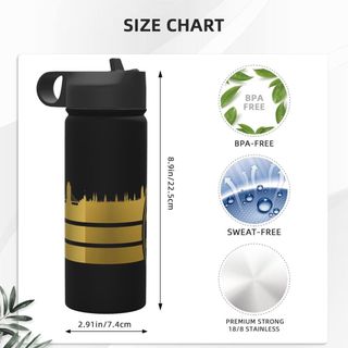 Chai nước cách nhiệt dung tích lớn Chelseas FC có ống hút18OZ, chai nước thể thao 500ML, du lịch, thép không gỉ