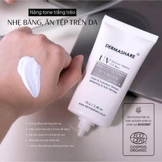 Kem Chống Nắng Dermashare UV Shield Vitamin Sun Block SPF50+ Pa++++ Nâng Tone Chính Hãng 70g -Bebeau