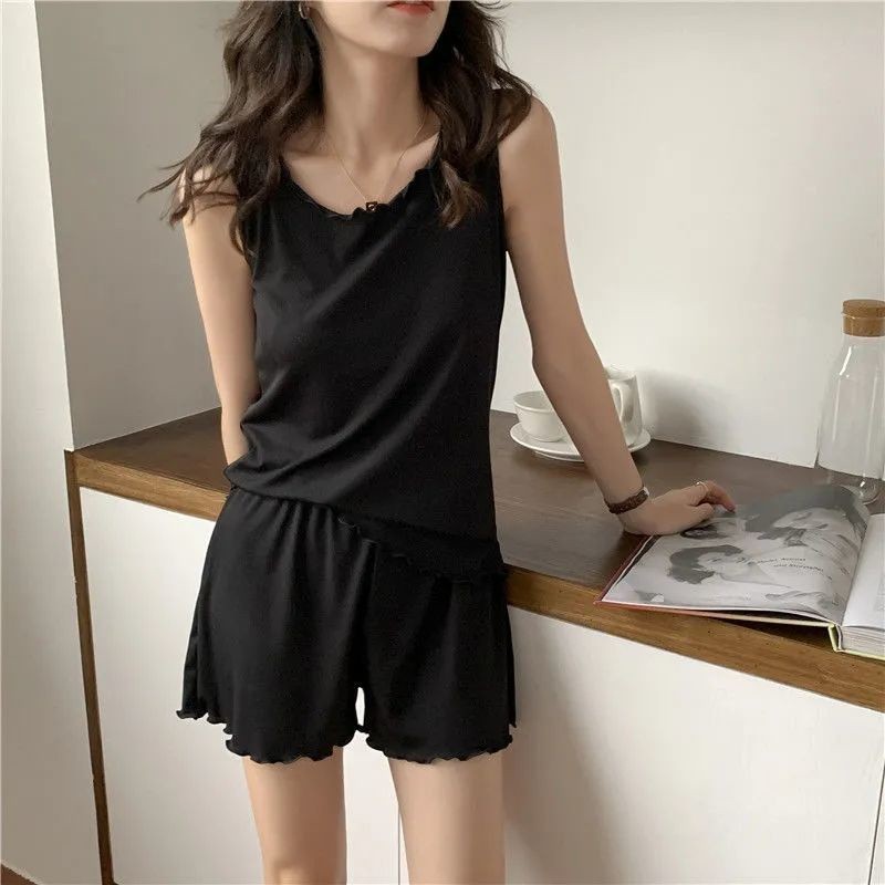 2 Bộ Đồ Ngủ Nữ Băng Lụa Bộ Đồ Ngủ Nữ Plus Size Nữ Đồ Ngủ Không Tay Phòng Chờ Bộ Đồ Ngủ Homewear Đồ Ngủ Bộ Đồ Ngủ Bộ Đồ Ngủ