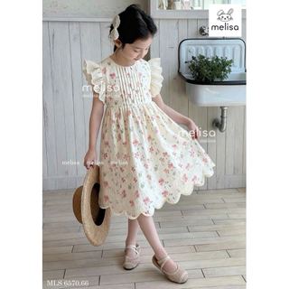 MLSDCC.6570 - Váy Melisa hoa nhí cánh tiên phối ren cho bé size 1-10y