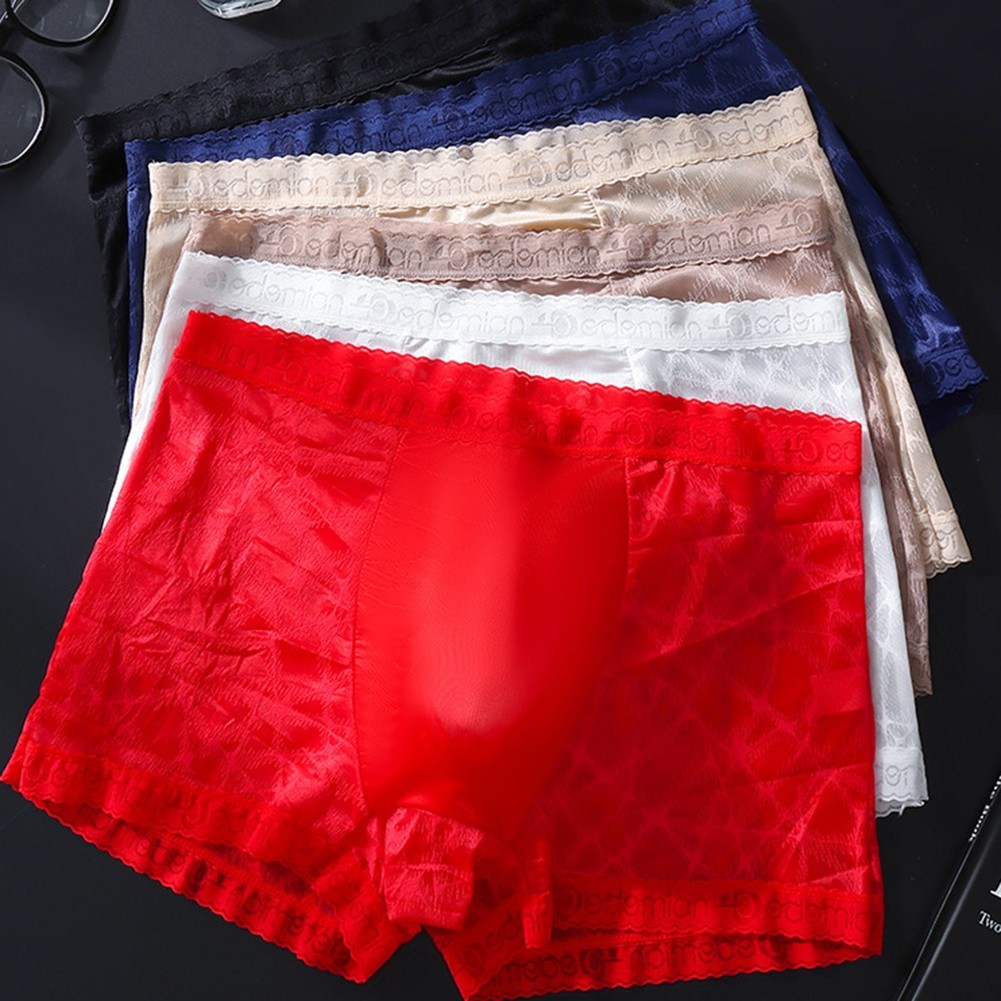 [COSYH] Quần Short Boxer Nam Ice Silk Mỏng, Thiết Kế Phồng và Túi
