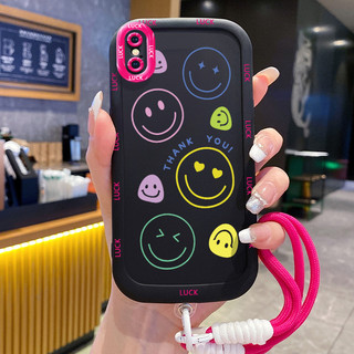 Ốp Lưng iPhone X Xs Xr Xs Max 7 Plus 8 Plus Case Mặt cười Với Lanyard