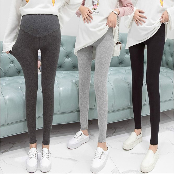 Plus Size Phụ Nữ Mang Thai Làm Việc Mềm Dài Quần Cotton Legging Quần Dài Mang Thai
