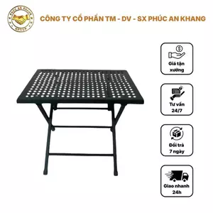 Bàn Sắt Xếp Gấp Gọn Mặt CNC Góc Vuông Giả Dày Chắc Chắn - Mẫu Bàn Ghế Camping, Bàn Ghế Cà Phê Vỉa Hè Giá Rẻ Tiện Lợi