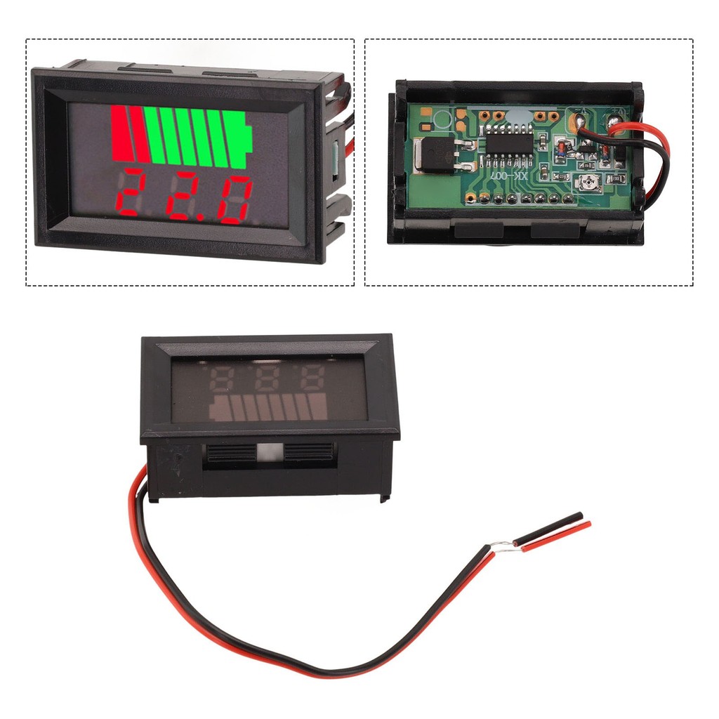 [Smellshi] Chỉ báo sạc pin 12-72V Đồng hồ đo dung lượng pin Lithium Màn hình kỹ thuật số