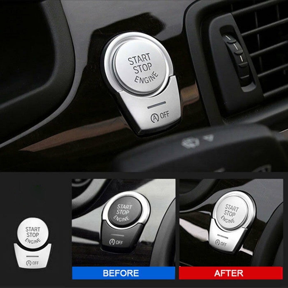 2 chiếc Chrome Engine Start Stop Push Switch Nút Cover cho BMW 5 Series F10 F07