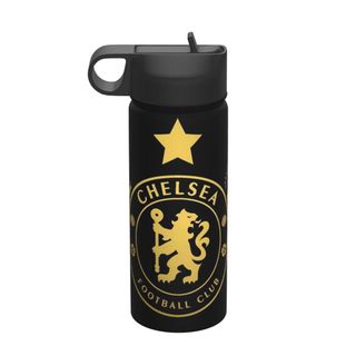 Chai nước cách nhiệt dung tích lớn Chelseas FC có ống hút18OZ, chai nước thể thao 500ML, du lịch, thép không gỉ