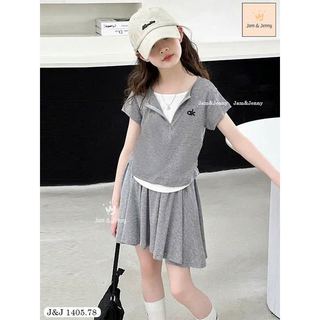 BJJTC.1405 - Set 3ct Jam & Jenny áo trắng + bộ ghi/vàng cho bé gái size 2-12y
