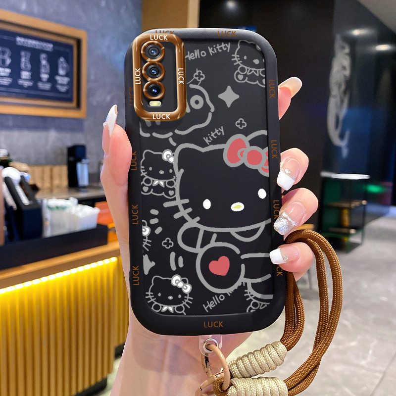 Ốp Lưng VIVO Y20 Y20i Y20s Y20A Y20G Y12A Y12S Y11s Case Động vật nhỏ Với Lanyard