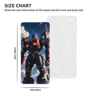 Khăn tắm nhung san hô Transformers 27x55in khăn siêu mềm, thấm hút cao, thích hợp cho gia đình, du lịch, bơi lội, bãi biển, v.v.
