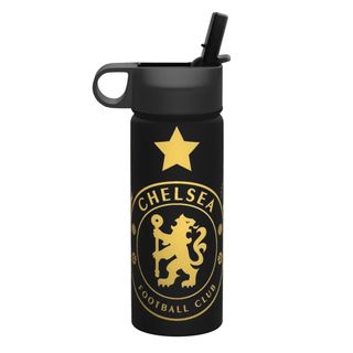 Chai nước cách nhiệt dung tích lớn Chelseas FC có ống hút18OZ, chai nước thể thao 500ML, du lịch, thép không gỉ