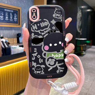 Ốp Lưng iPhone X Xs Xr Xs Max 7 Plus 8 Plus Case Động vật nhỏ Với Lanyard