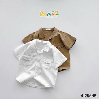 4125AHB - Áo sơ mi be vẻ Beemo 2 túi súp trước ngực size 80-130