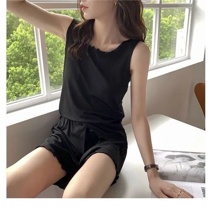 2 Bộ Đồ Ngủ Nữ Băng Lụa Bộ Đồ Ngủ Nữ Plus Size Nữ Đồ Ngủ Không Tay Phòng Chờ Bộ Đồ Ngủ Homewear Đồ Ngủ Bộ Đồ Ngủ Bộ Đồ Ngủ