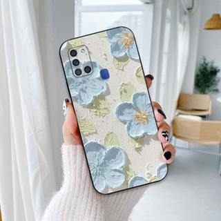 Ốp lưng Samsung A21s In hình Hoa xinh dễ thương chống sốc, mềm bảo vệ camera