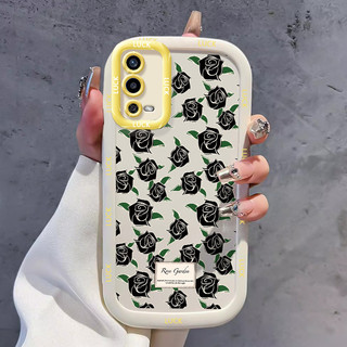 Ốp Lưng OPPO A55 4G Silicon Case Màu đen Hoa đẹp