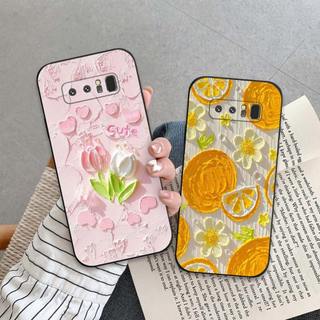 Ốp lưng Samsung Note 8 / Note 9 In hình Hoa xinh dễ thương chống sốc, mềm bảo vệ camera