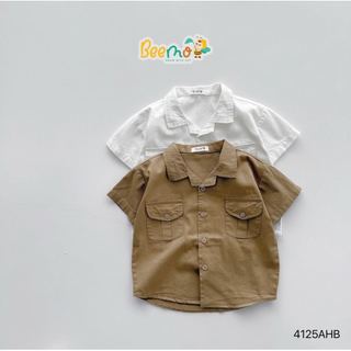 4125AHB - Áo sơ mi be vẻ Beemo 2 túi súp trước ngực size 80-130