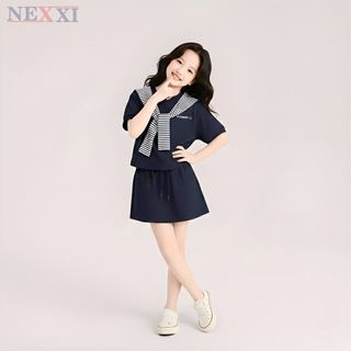 2604.8 - Set bộ Nexxi váy thun dây vai sọc bé gái size 3-14y