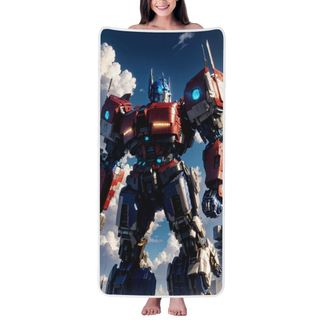 Khăn tắm nhung san hô Transformers 27x55in khăn siêu mềm, thấm hút cao, thích hợp cho gia đình, du lịch, bơi lội, bãi biển, v.v.