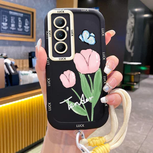 Ốp Lưng Realme C65 Case Hoa hồng nhỏ Với Lanyard