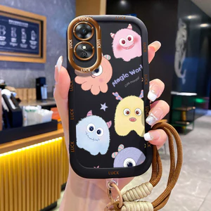 Ốp Lưng OPPO A17 A17K Case Với Lanyard Quái vật nhỏ