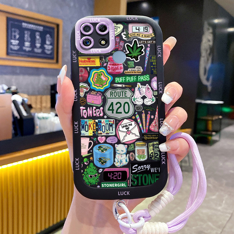 Ốp Lưng Realme C12 C15 C25 C25s C21Y C25Y Narzo 20 Narzo 30A Narzo 50A Case Chống sốc Với Lanyard