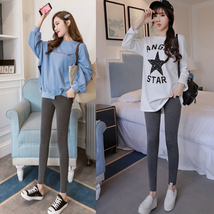 Plus Size Phụ Nữ Mang Thai Làm Việc Mềm Dài Quần Cotton Legging Quần Dài Mang Thai