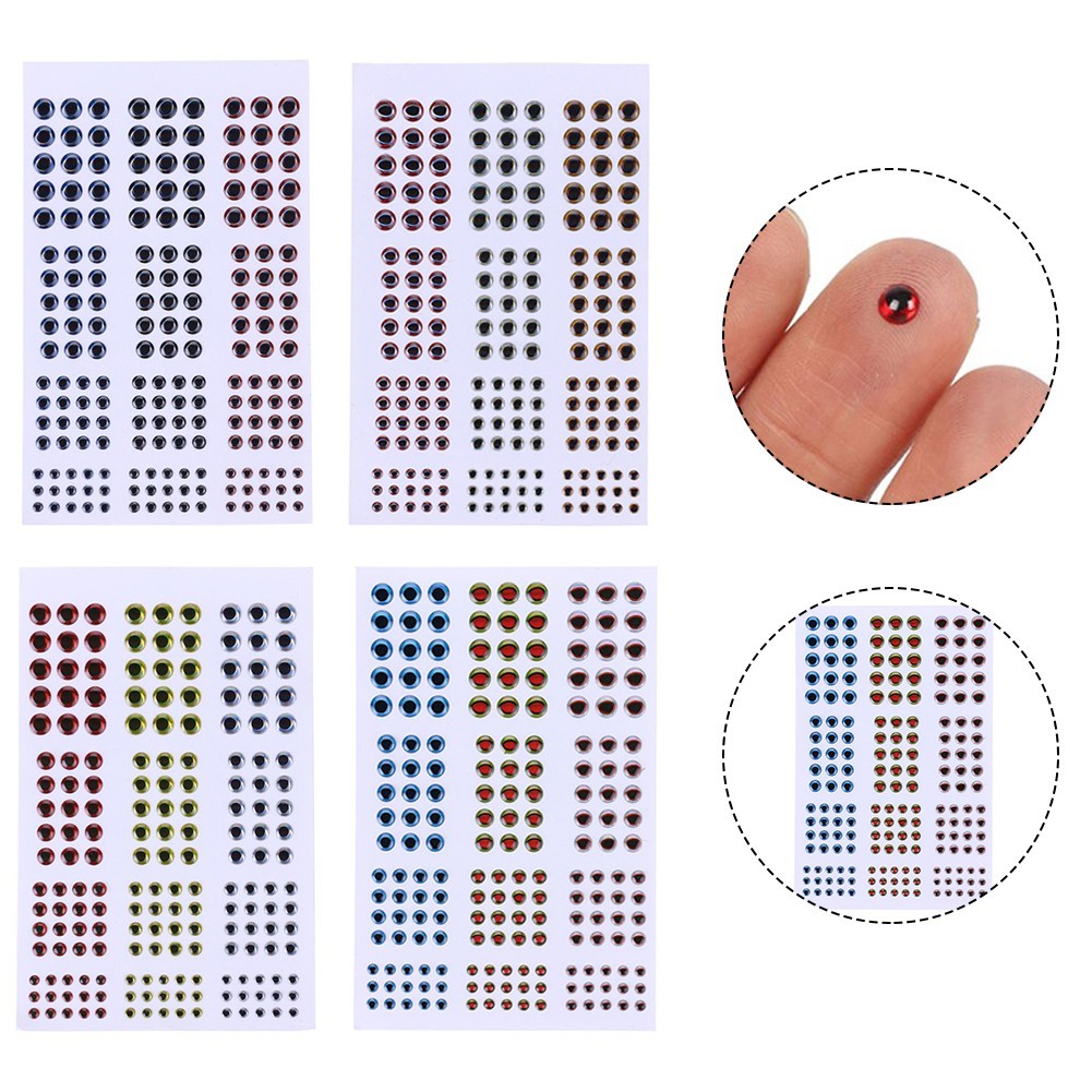 183 Cái/Lốc Mồi Câu Cá Mắt Ba Chiều 3D 3-6mm - Nhãn Dán Mắt Cá Nhân Tạo