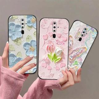 Ốp lưng Oppo A5 2020 / A9 2020 In hình Hoa xinh dễ thương chống sốc, mềm bảo vệ camera