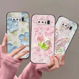 Ốp lưng Samsung Note 8 / Note 9 In hình Hoa xinh dễ thương chống sốc, mềm bảo vệ camera