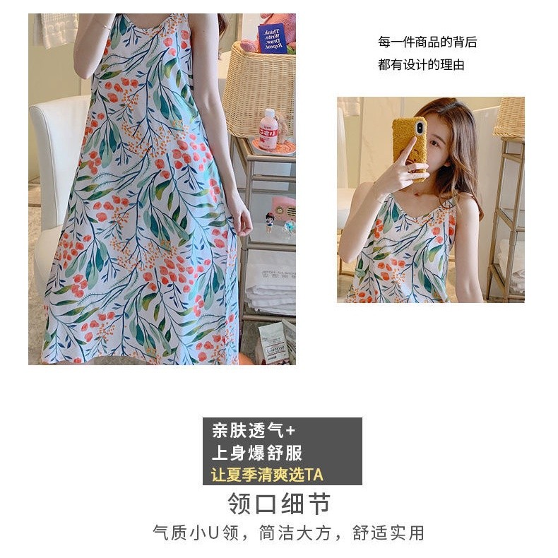 Plus Kích Thước Váy Ngủ Nữ Bộ Đồ Ngủ Nữ Quần Áo Ngủ Nữ In Hoa Loungewear Áo Ngủ Váy Ngủ Áo Liền Quần Áo Ngủ Nữ Bộ Đồ Ngủ Đầm