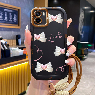 Ốp Lưng VIVO Y15S Y15A Y15C Y01 Case Bowknot nhỏ Với Lanyard
