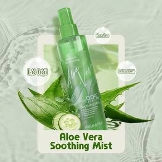 Xịt Khoáng Lô Hội ARUMORE ALOE VERA SOOTHING MIST Dưỡng Ẩm Và Làm Dịu Da 200ml
