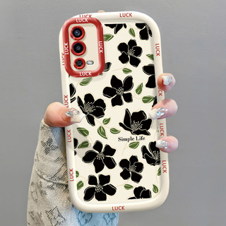 Ốp Lưng OPPO A55 4G Silicon Case Màu đen Hoa đẹp