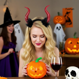 [TS] Halloween Quỷ Sừng Sang Trọng Băng Đô Cosplay Gothic Tóc Vòng Trang Phục Phụ Kiện Đảng Trang Phục Băng Đô