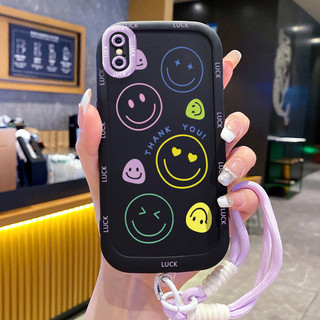 Ốp Lưng iPhone X Xs Xr Xs Max 7 Plus 8 Plus Case Mặt cười Với Lanyard