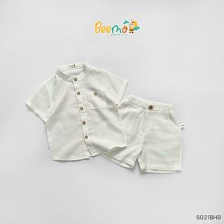 6031BHB - Bộ sơ mi Beemo cổ tàu xẻ tà size 1-6y