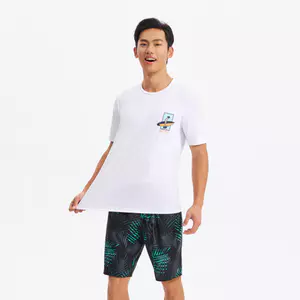 Áo thun đi biển nam chống tia UV DECATHLON Go Surf trắng mã 8930422