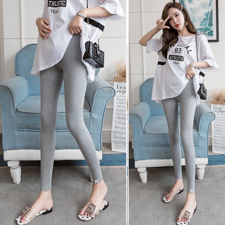 Plus Size Phụ Nữ Mang Thai Làm Việc Mềm Dài Quần Cotton Legging Quần Dài Mang Thai