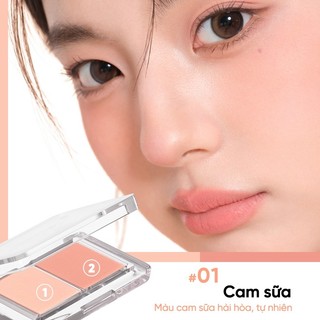 Phấn Má Hồng 02 Ô JUDYDOLL Dual Color Blush Mịn LÌ Chuẩn Màu Dễ Tán 3,9g Nhập Khẩu Chính Hãng
